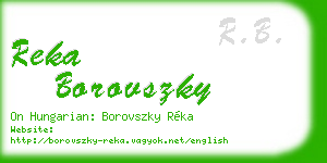 reka borovszky business card