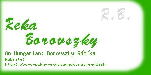 reka borovszky business card